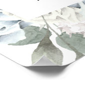 Elegant Dusty Blue Floral Wedding Welcome Poster (Hoek)