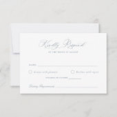 Elegant Dusty Blue Floral Wreath Wedding RSVP Kaar Kaart (Voorkant)