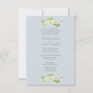 Elegant Dusty Blue Foliage Formal Kaart