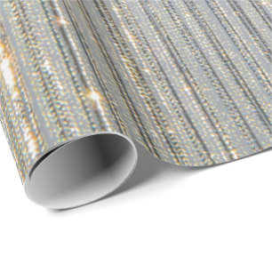 Elegant Dusty Blue Gold en Silver Glitter Abstract Cadeaupapier