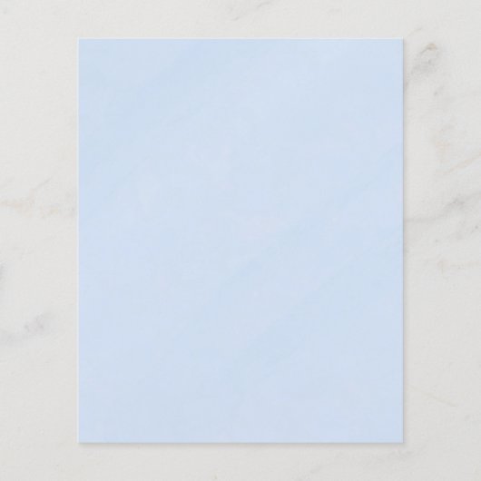 Elégant Dusty Blue Gold Floral Mariage Diner Menu (Dos)