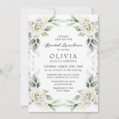 Elegant Dusty Blue Greenery Bridal Luncheon Kaart (Voorkant)