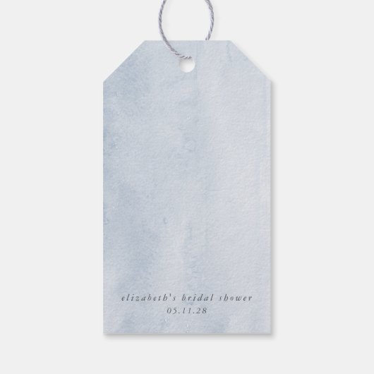 Elegant Dusty Blue Greenery Hartelijk dank Cadeaulabel (Achterkant)