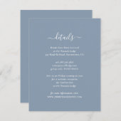 Elegant Dusty Blue Guest Information Kaarten (Voorkant / Achterkant)