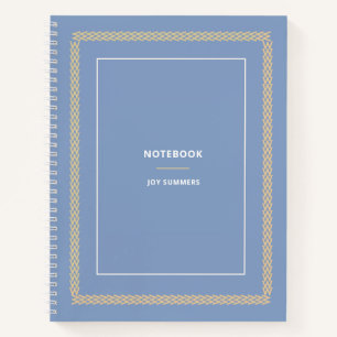 Elegant Dusty Blue Herringbone Notitieboek Planner