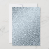 Elegant Dusty Blue Marble & Glitter Wedding Kaart (Achterkant)