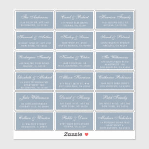 Elégant Dusty Blue Mariage Étiquettes de adresse i