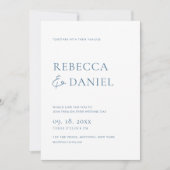 Elegant Dusty Blue Minimalistische bruiloft Kaart (Voorkant)