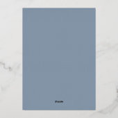 Elegant Dusty Blue Modern Wedding Folie Uitnodiging (Achterkant)