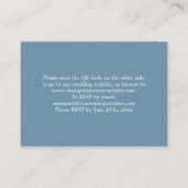 Elegant Dusty Blue QR Code Site Web Carte RSVP (Dos)