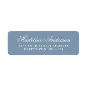 Elegant Dusty Blue Return-adres Etiket (Voorkant)