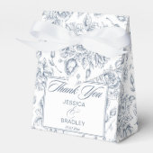 Elegant dusty blue  rozen bruiloft bedankdoosjes (Voorkant Zijde)