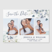 Elegant Dusty Blue Save the Date Magnetische Kaart (Voorkant)