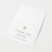 Elegant Dusty Blue Script Boy First Communion  Bedankkaart