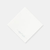 Elegant Dusty Blue Script Couple Names Wedding Servet (Hoek)