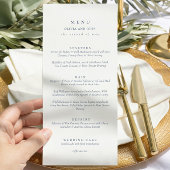 Elegant dusty Blue Script Double Side Wedding  Menu