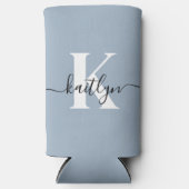 Elegant Dusty Blue Script Monogram (Voorkant)