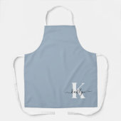 Elegant Dusty Blue Script Monogram Schort (Voorkant)