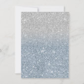 Elegant Dusty Blue & Silver Glitter Afstuderen Kaart (Achterkant)