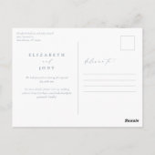 Elegant Dusty Blue Simple Save The Date Briefkaart (Achterkant)