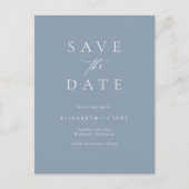 Elegant Dusty Blue Simple Save The Date Briefkaart (Voorkant)