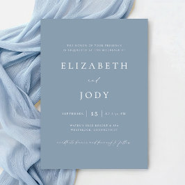 Elegant Dusty Blue Simple Wedding Modern Kaart