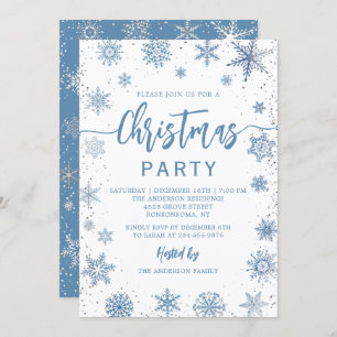Elegant Dusty Blue Snowflakes kerst Kaart
