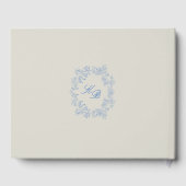 Elegant Dusty Blue Toile Floral Victorian Wedding (Verso)