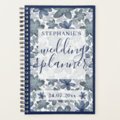 Elegant dusty blue waterverf bruiloft planner (Voorkant)