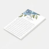 Elegant Dusty Blue Waterverf Floral To-Do lijst Post-it® Notes (Schuin)