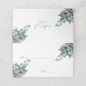 Elegant Dusty Blue Waterverf Floral Wedding (Buitenkant ongevouwen)