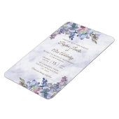 Elegant Dusty Blue Waterverf Floral Wedding Magneet (Linkerzijde)