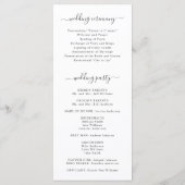 Elegant Dusty Blue Waterverf Floral Wedding Programma (Achterkant)