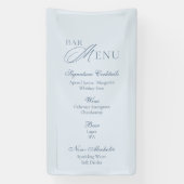 Elegant Dusty Blue Wedding Bar Menu Spandoek (Verticaal)