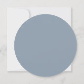 Elegant Dusty Blue Wedding Circle Menu Kaarten (Achterkant)