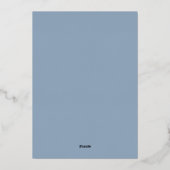 Elegant Dusty Blue Wedding Folie Uitnodiging (Achterkant)