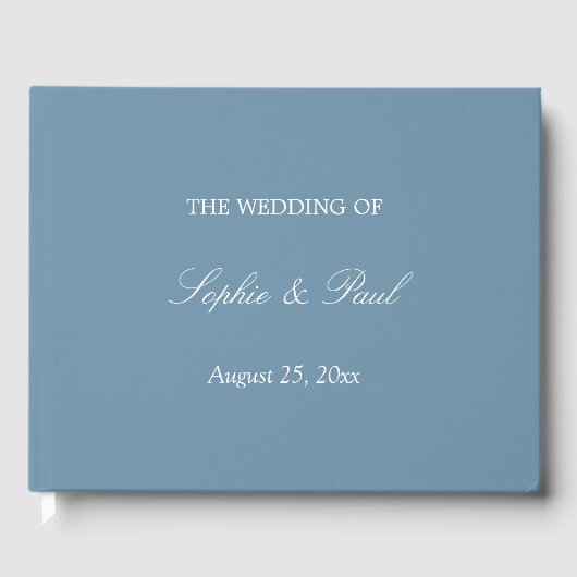 Elegant Dusty Blue Wedding Gastenboek (Voorkant)
