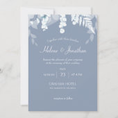 Elegant Dusty Blue Wedding Invitation Kaart (Voorkant)