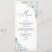 Elegant Dusty Blue Wedding Menu (Devant)