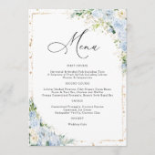 Elegant Dusty Blue Wedding Menu (Devant)