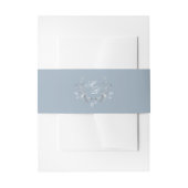 Elegant Dusty Blue Wedding Monogram Uitnodigingen Wikkel (Voorkant Voorbeeld)