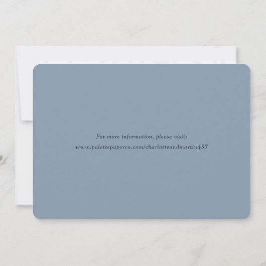 Elegant Dusty Blue Wedding Photo Save the Date (Achterkant)