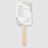 Elegant Dusty Blue Wedding Program  Handwaaier (Achterkant)