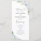 Elegant Dusty Blue Wedding Program Programma (Voorkant)
