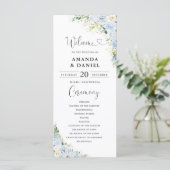 Elegant Dusty Blue Wedding Program Programma (Staand voorkant)