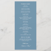 Elégant Dusty Blue Wedding Programme (Dos)