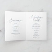 Elegant Dusty Blue Wedding Programme Bedankkaart (Binnen)