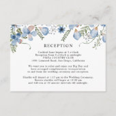 Elegant Dusty Blue Wedding Reception Informatiekaartje (Voorkant)