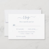 Elegant Dusty Blue Wedding RSVP Kaarten (Voorkant)