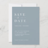 Elegant Dusty Blue Wedding Save the Date (Voorkant)